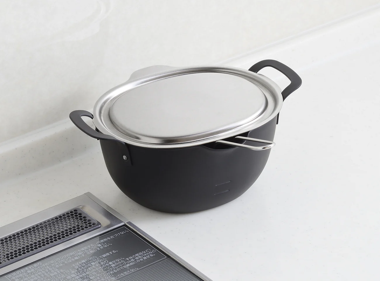 Aikata Stainless Steel Lid for Deep Frying Pan - Image 6