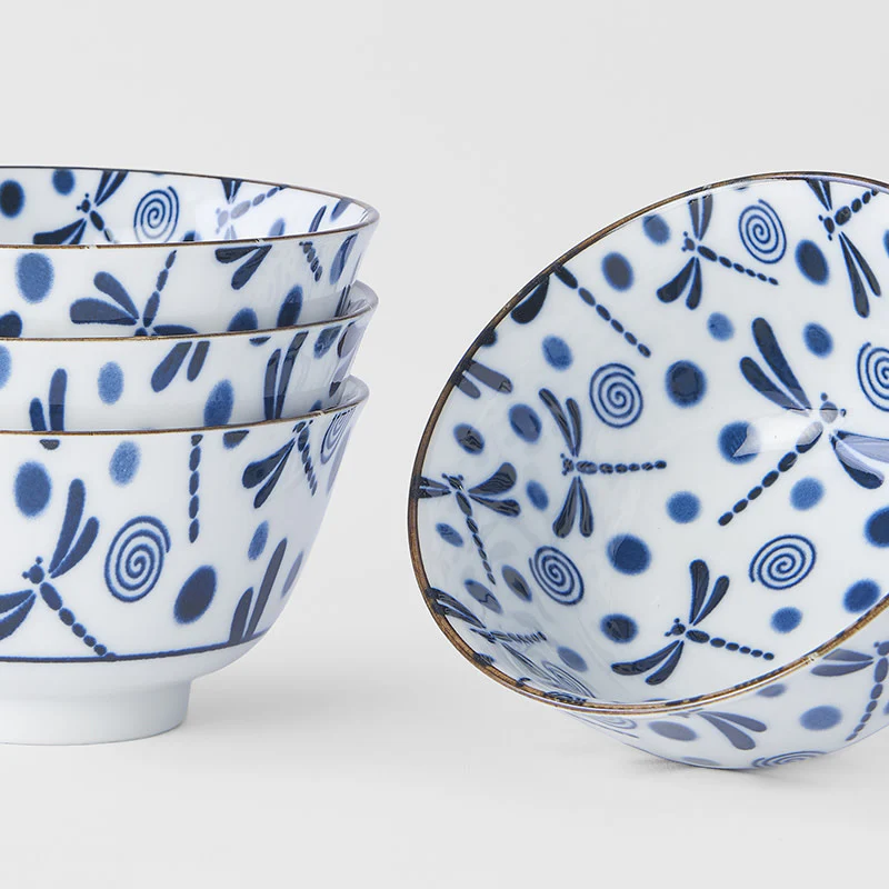 Blue Dragonfly 4 piece boxed bowl set 13cm - Image 2