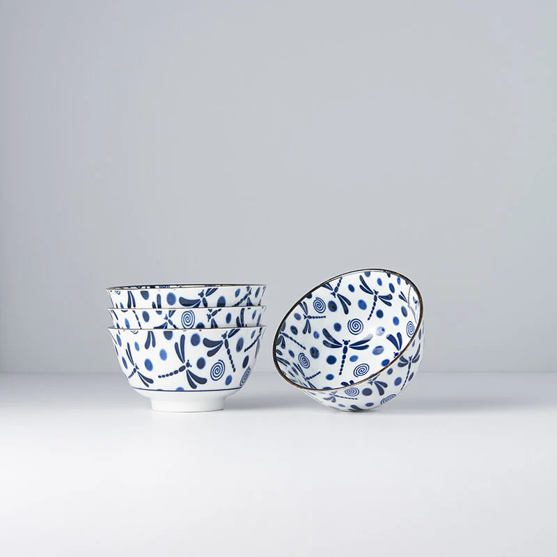 Blue Dragonfly 4 piece boxed bowl set 13cm - Image 5
