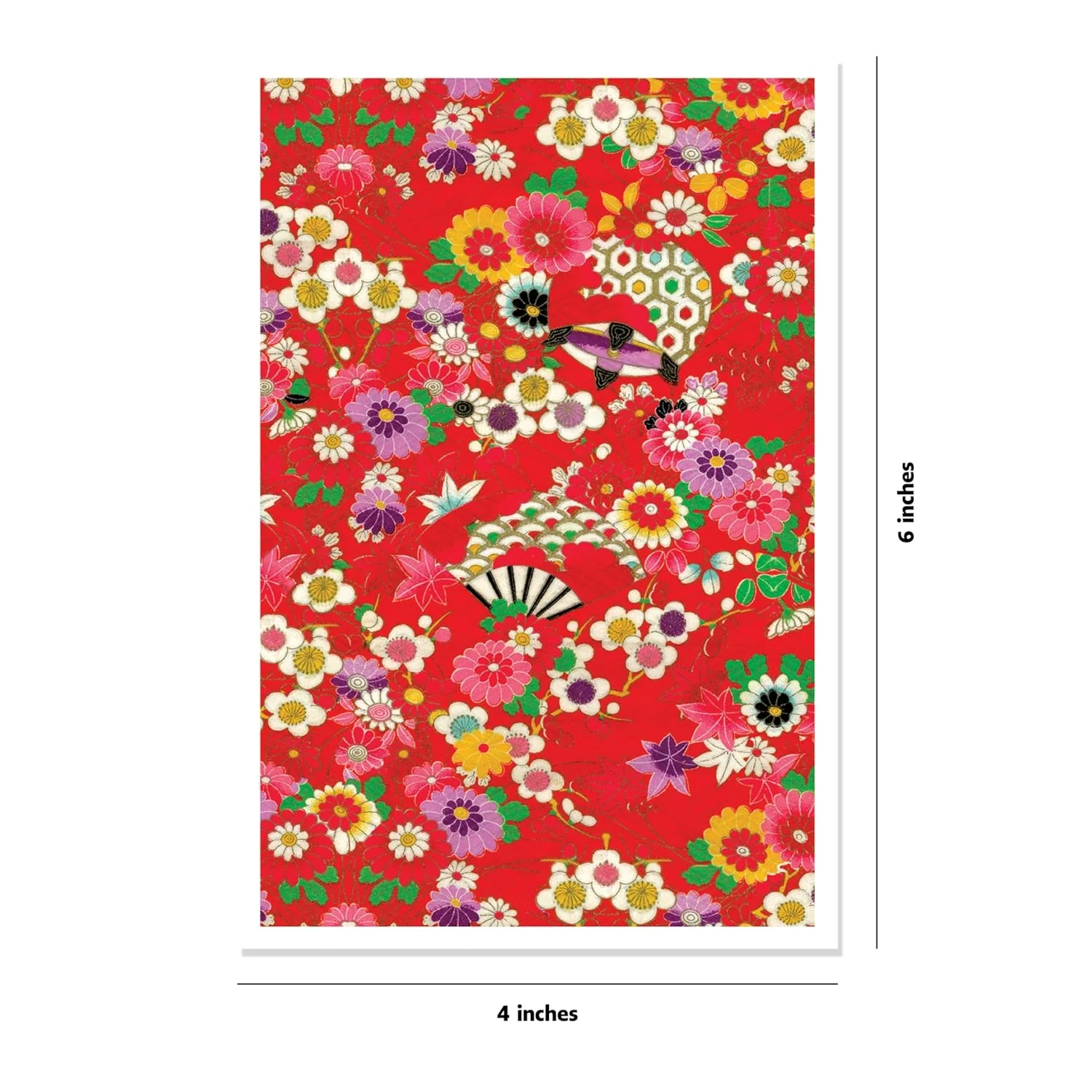 Chiyogami Flowers Embossed Note Cards - 12 Cards - Image 2