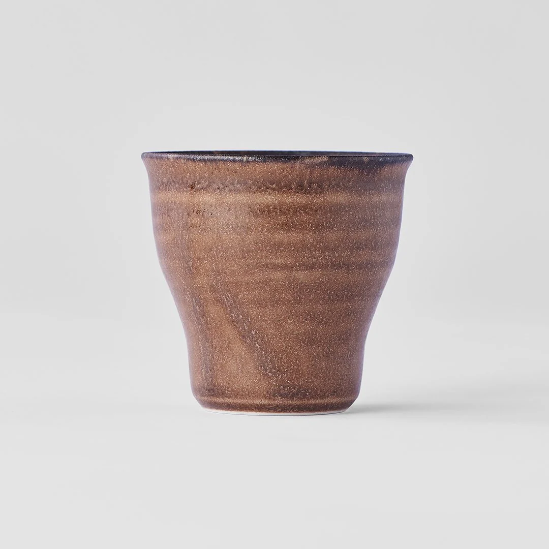 Fluted narrow base teacup Cocoa 80ml