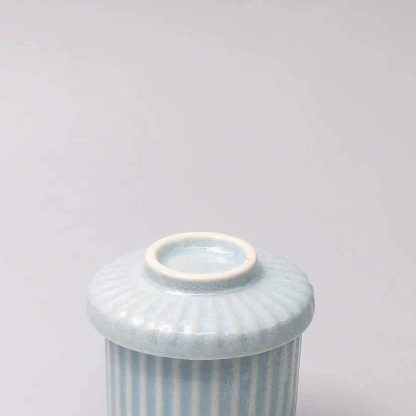 Cup Chawanmushi Ice Blue Lidded Jar 170ml - Image 4