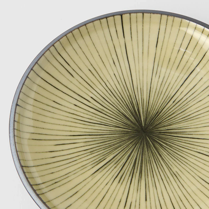 Dark Green Converging Lines Tapas Plate 17cm - Image 2