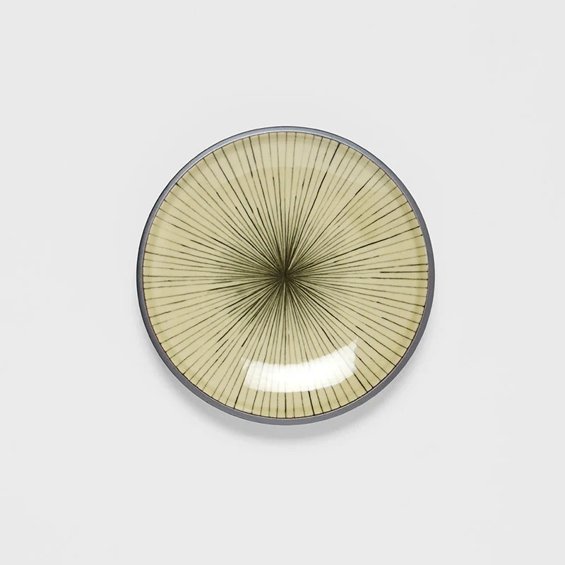 Dark Green Converging Lines Tapas Plate 17cm - Image 3