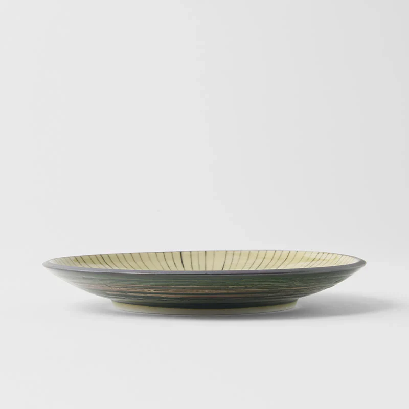 Dark Green Converging Lines Tapas Plate 17cm - Image 4