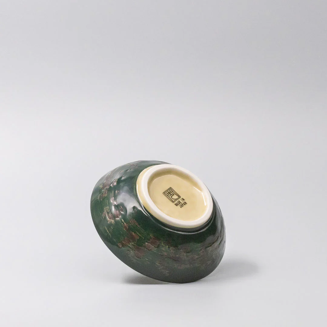 Dark Green Converging Small shallow Bowl 13cm - Image 4