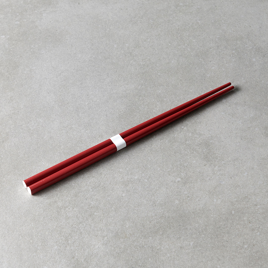 Dark red & white chopsticks 23cm