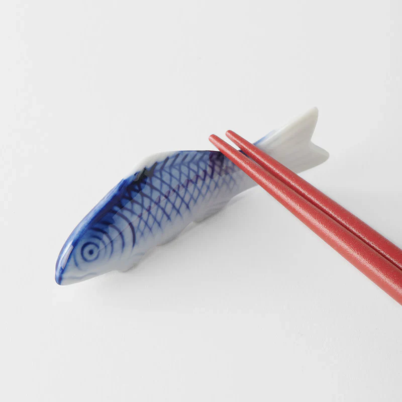 Blue & White Fish Chopstick Rest - Image 2