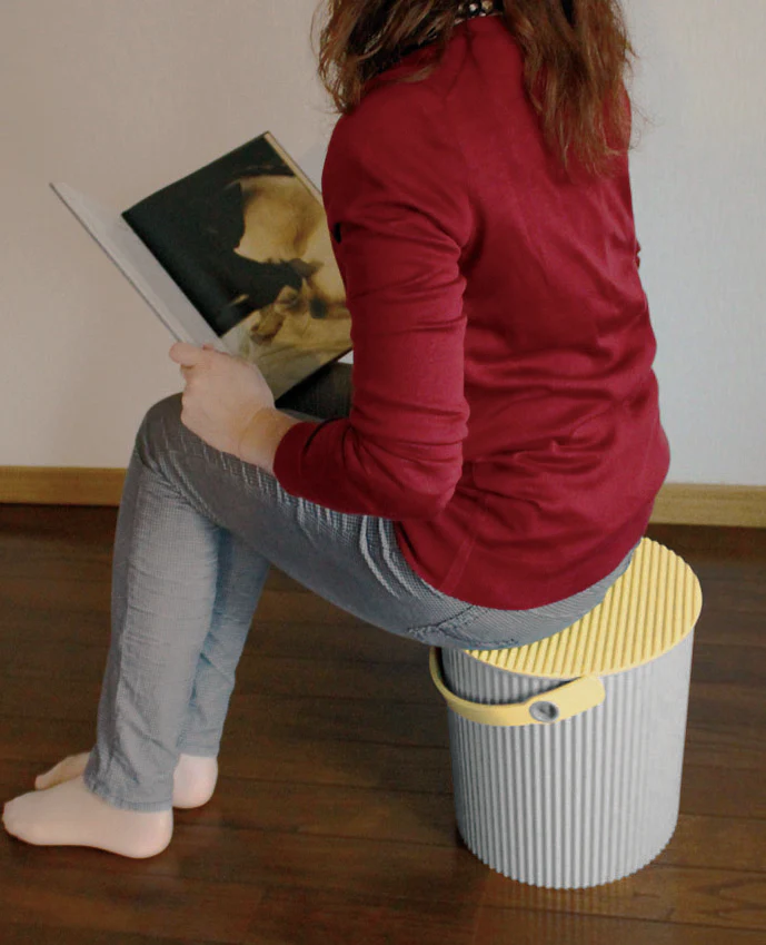 Hachiman Fraichair mini Storage Bucket 4L - Grey Yellow - Image 12