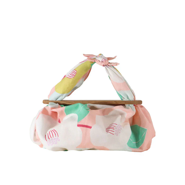 Furoshiki Patchin Bag M Organic - Camellia Salmon Pink - Image 2