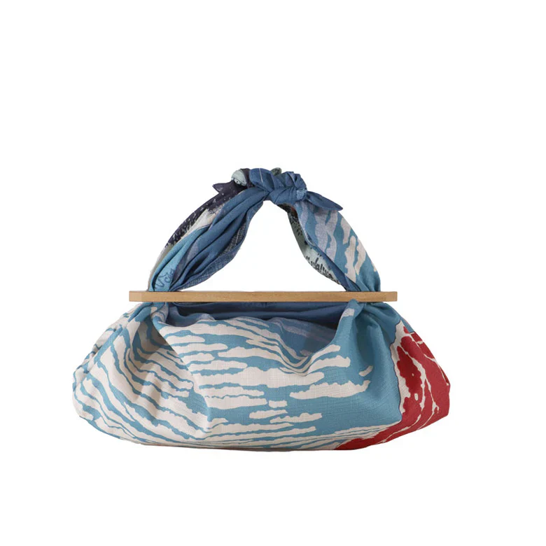 Furoshiki Patchin Bag M Organic - South Wind, Clear Sky Navy Blue - Image 2