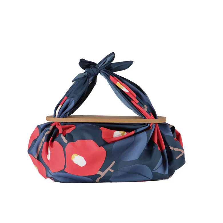 Furoshiki Patchin Bag M Water-repellent Camellia - Dark Navy - Image 2