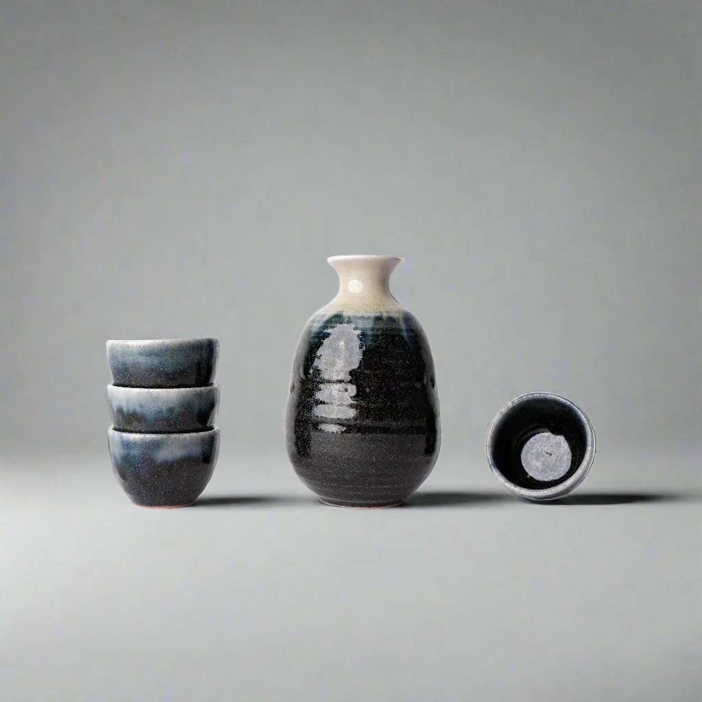 Gift Sake Set Ink Fade Glaze 280ml