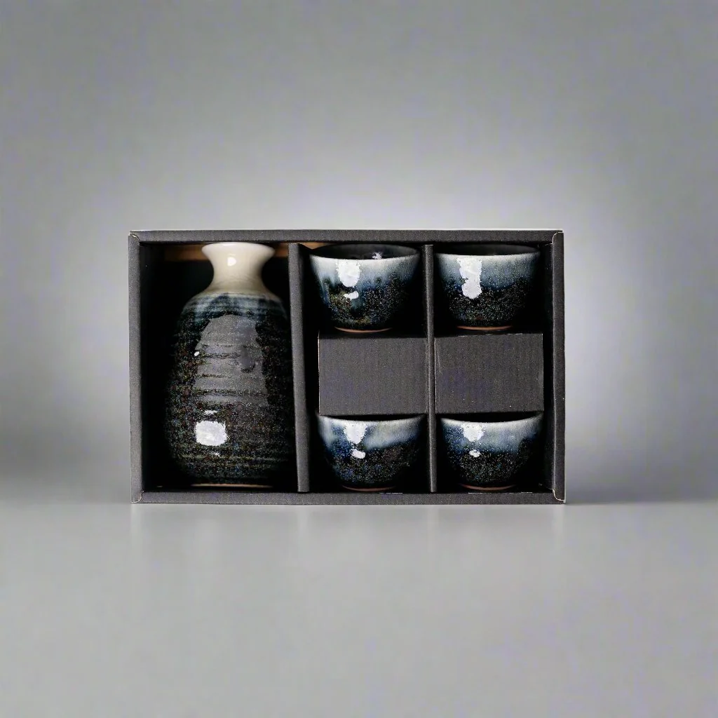 Gift Sake Set Ink Fade Glaze 280ml - Image 3