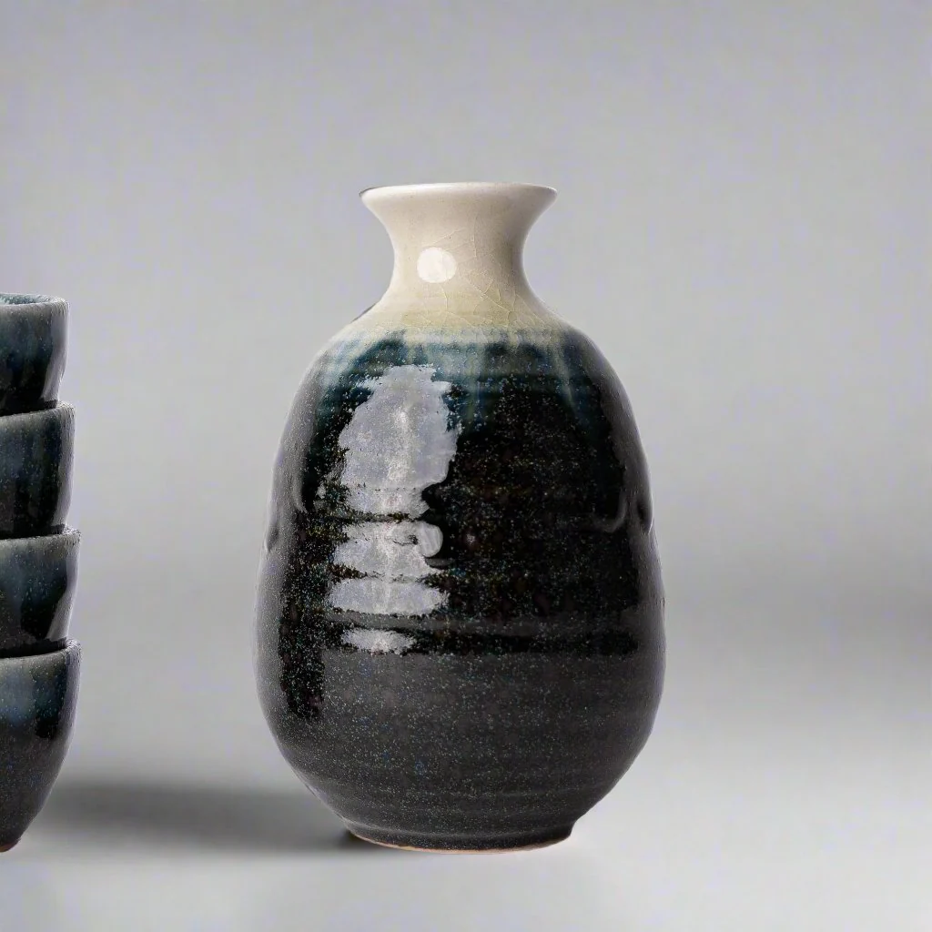 Gift Sake Set Ink Fade Glaze 280ml - Image 4