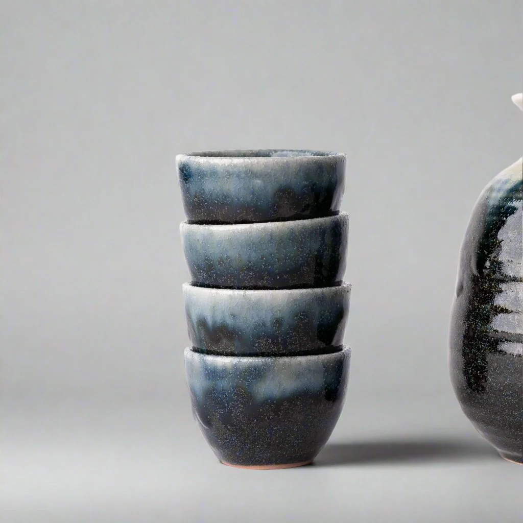 Gift Sake Set Ink Fade Glaze 280ml - Image 5