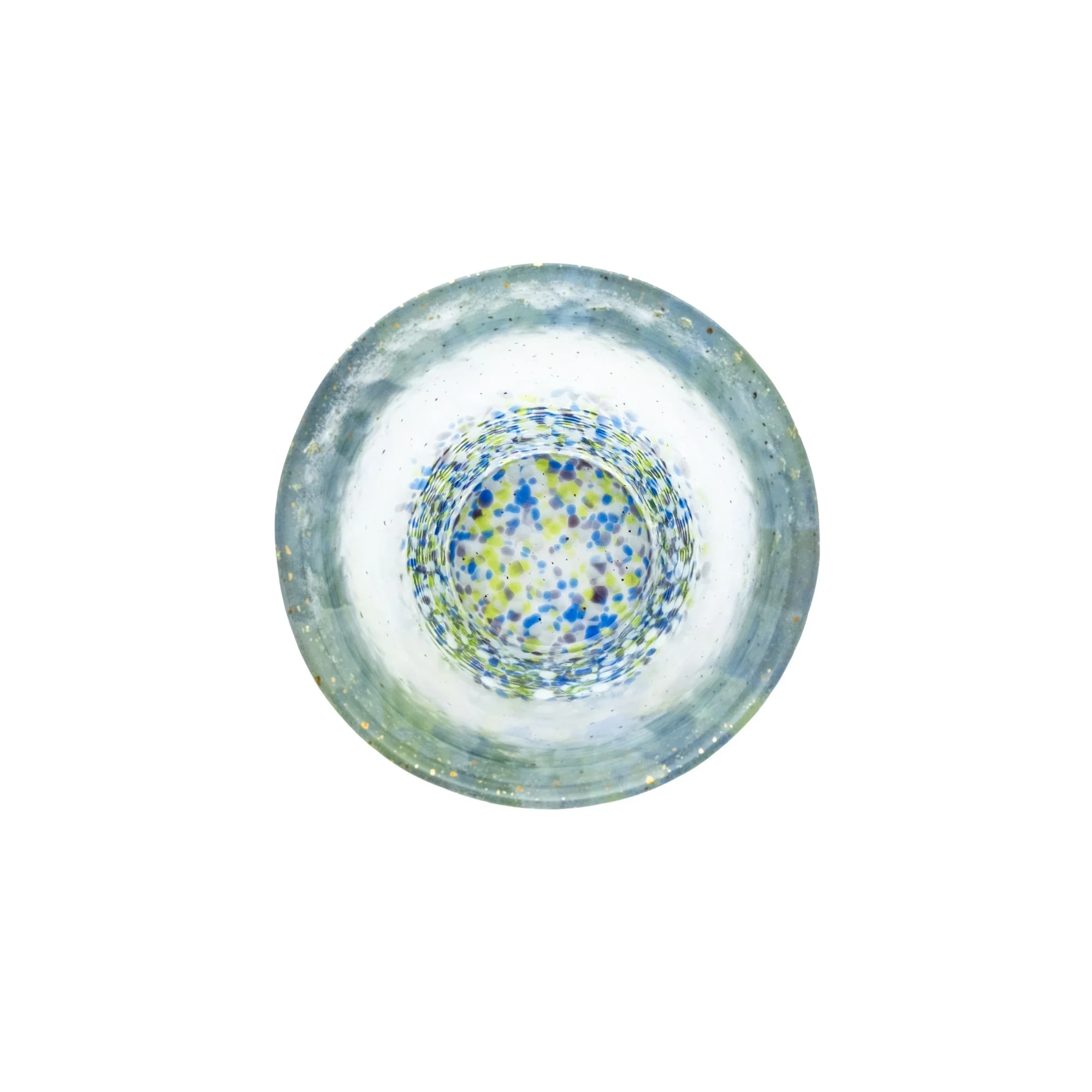 Gold Rim Rock Glass Wooden Gift Boxed - Blue & White Drops - Image 3