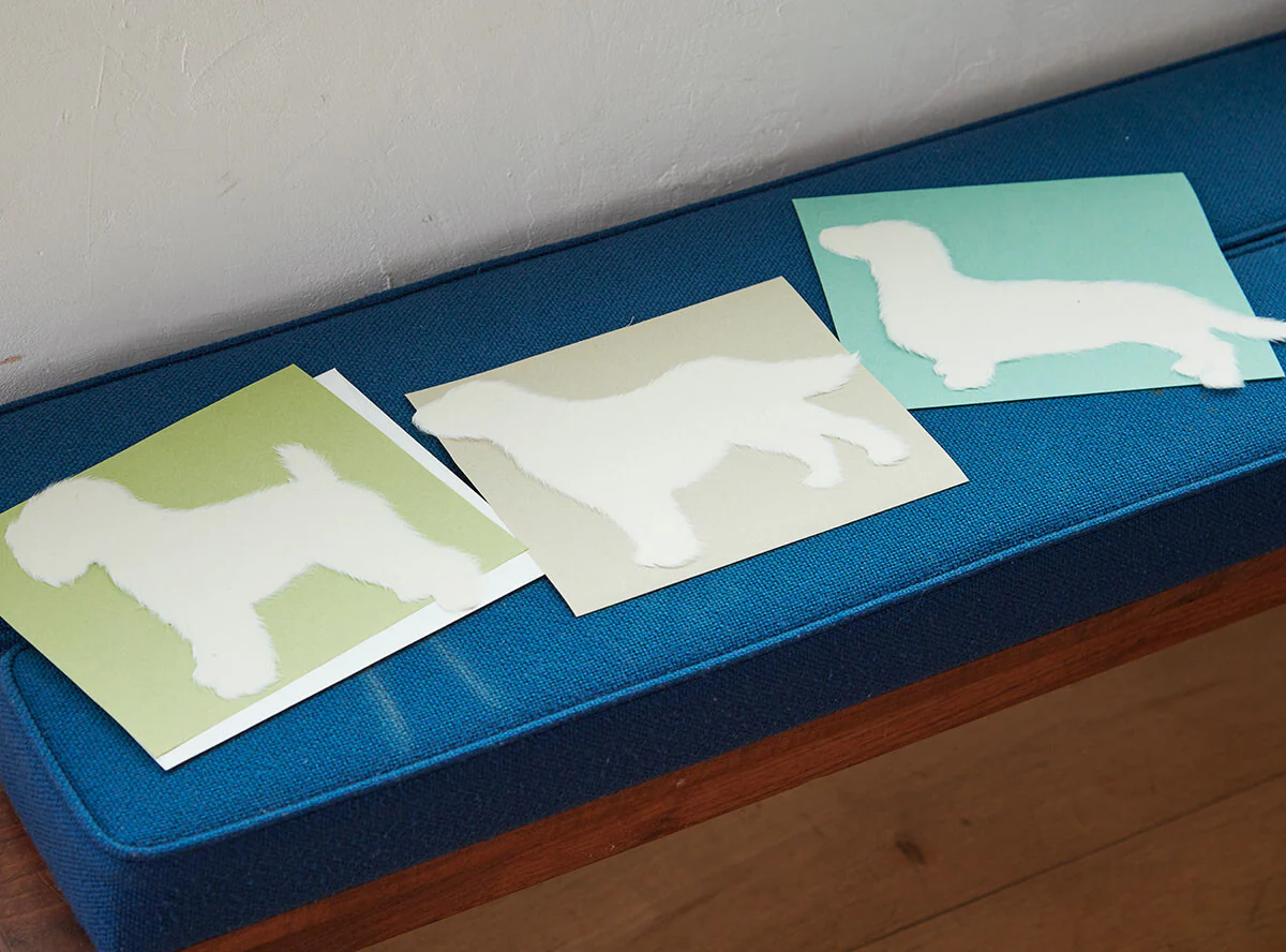 Handmade Japanese Mino Washi Dachshund Message Card - Image 3