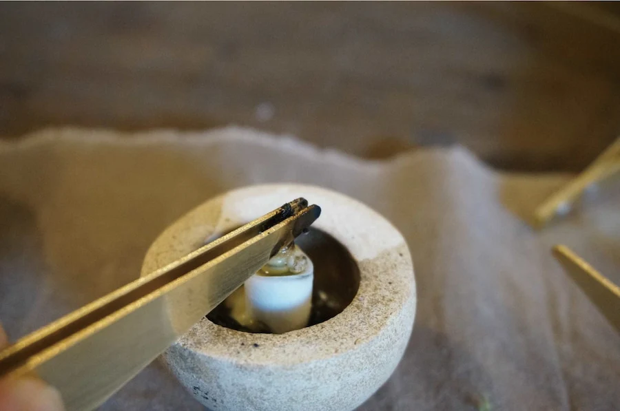 Haze Kodama Candle & Incense Holder - Yamabuki Yellow - Image 14