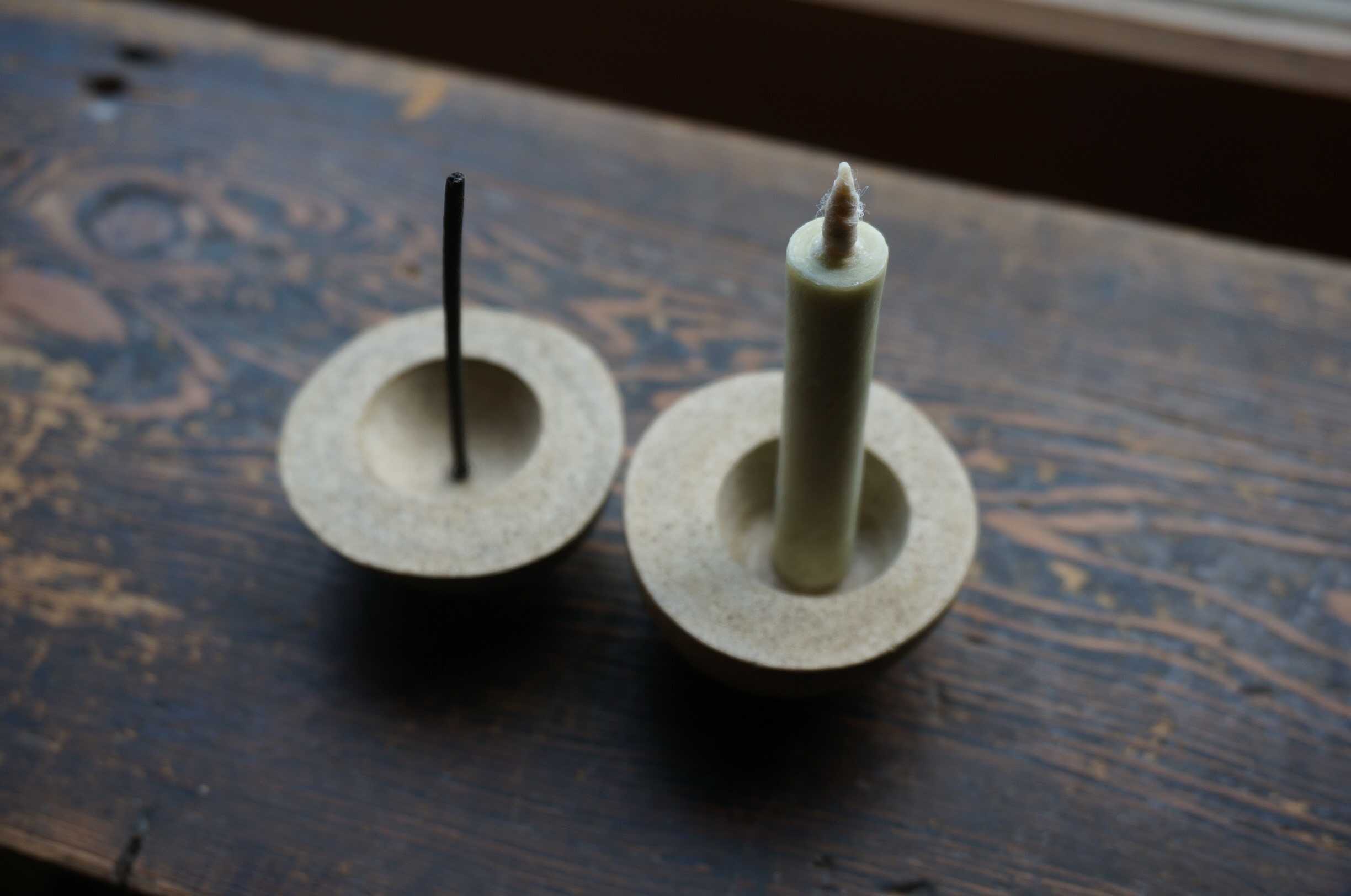 Haze Kodama Candle & Incense Holder - Yamabuki Yellow - Image 5