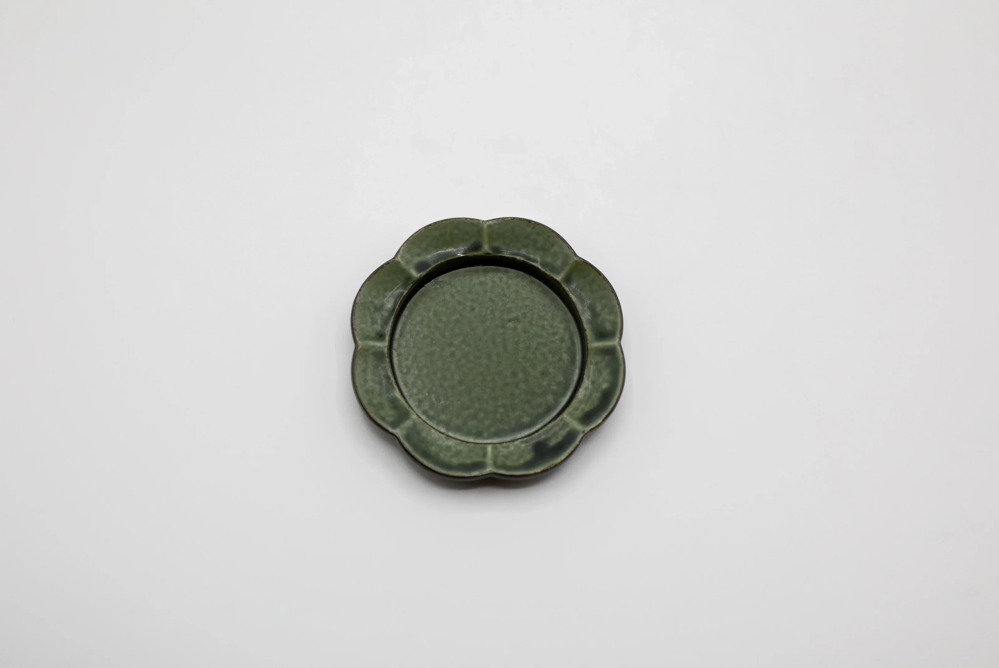 Hibi Seto Tray Flower Oribe green - Image 3