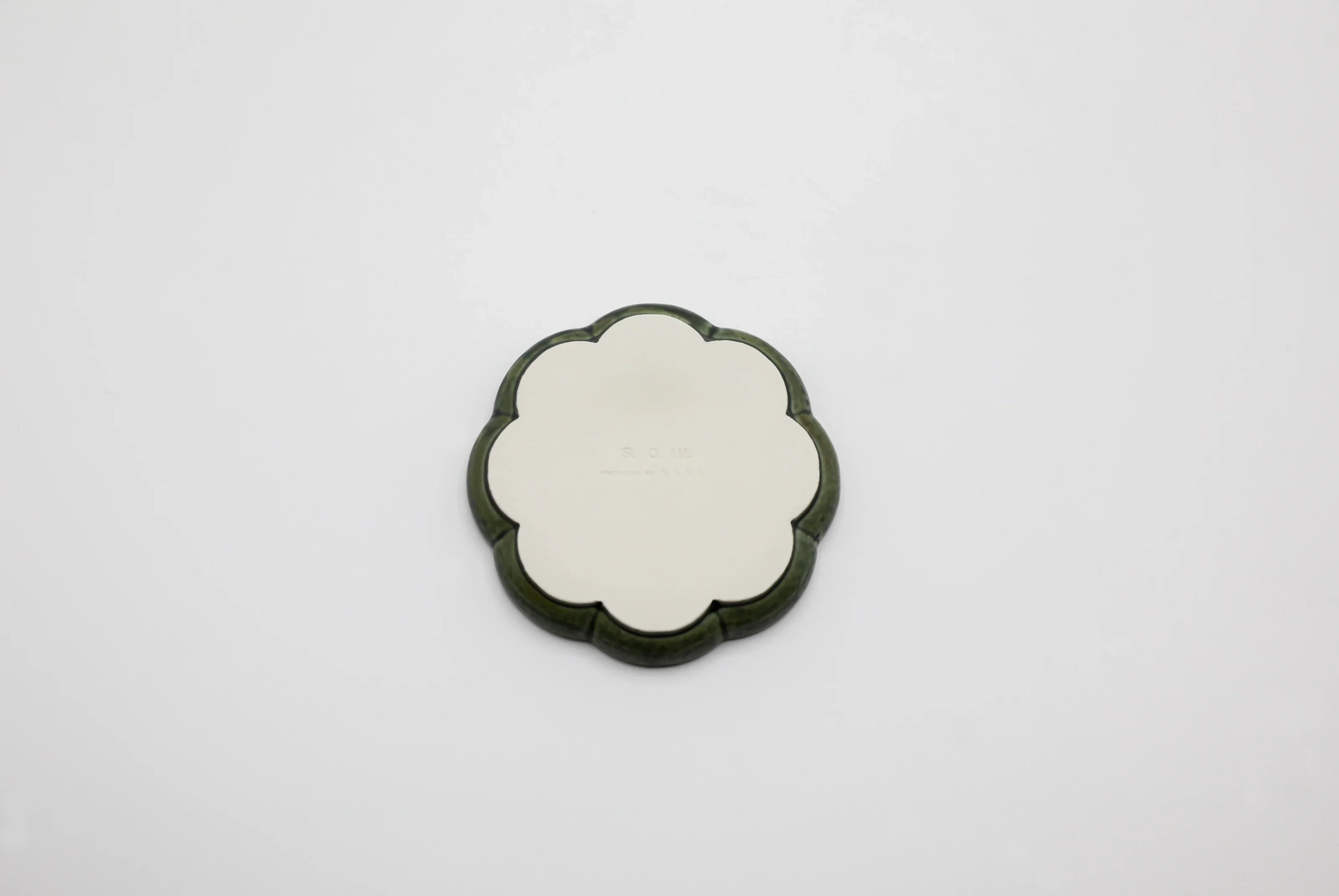 Hibi Seto Tray Flower Oribe green - Image 4