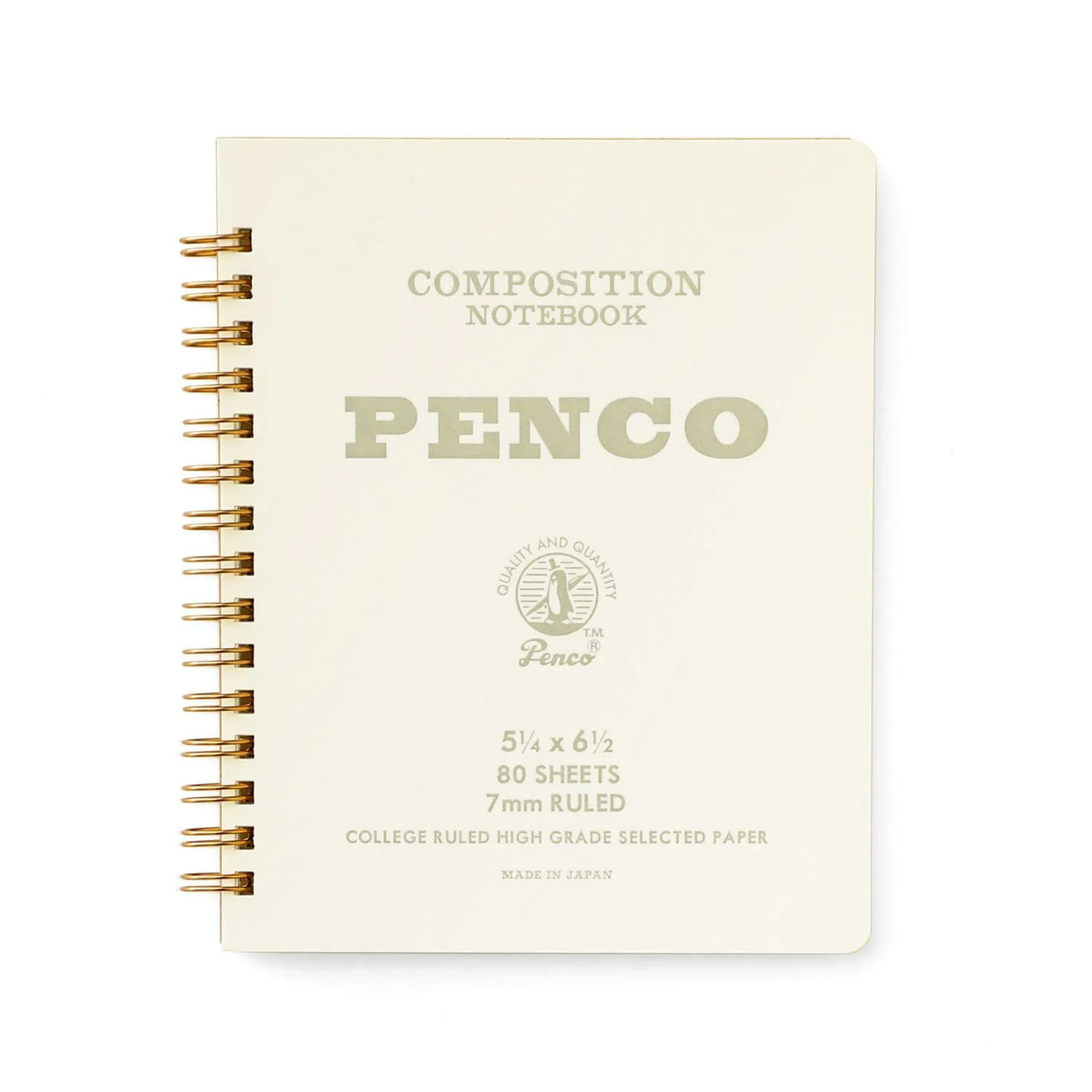 Hightide Penco Coil Lined Notebook M - White