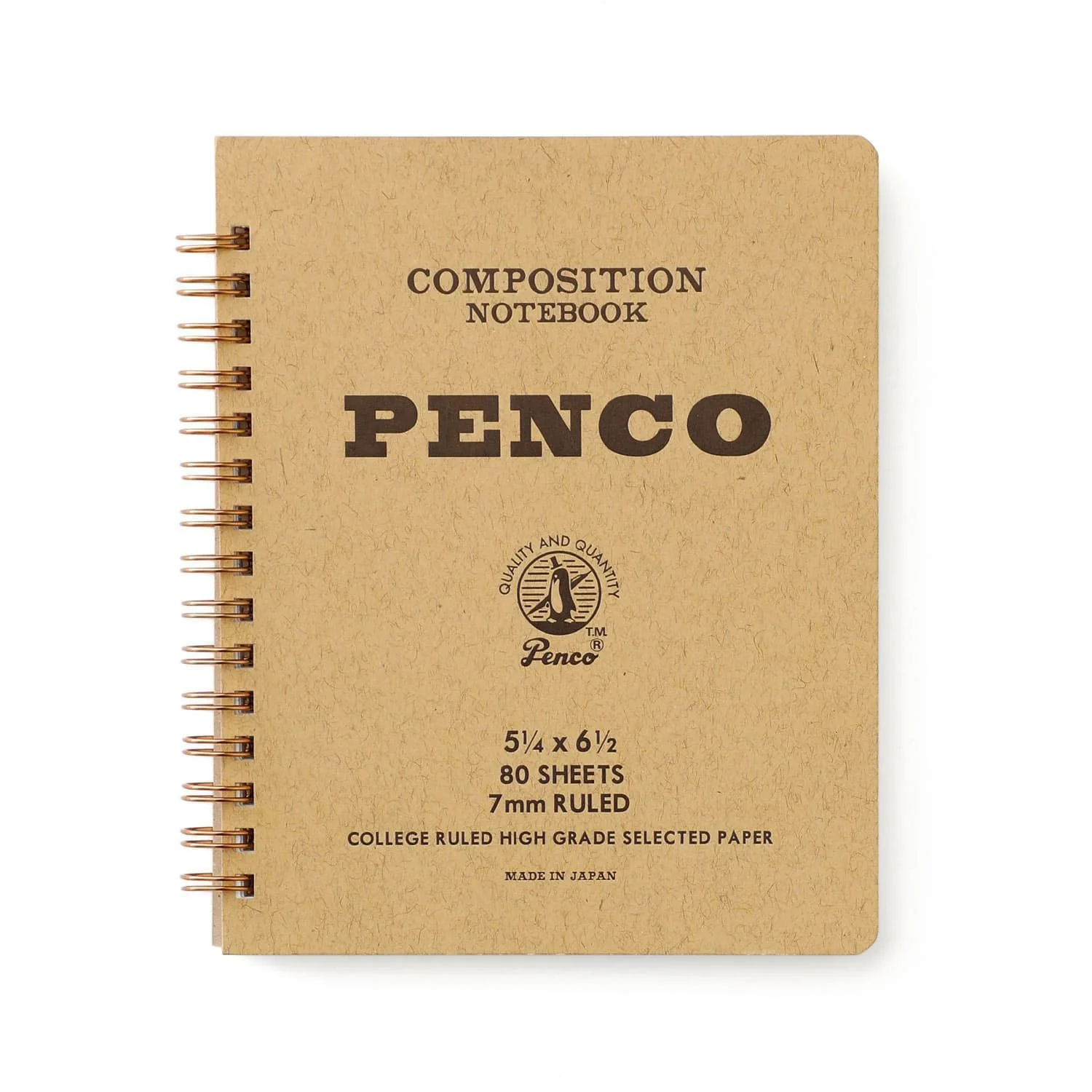 Hightide Penco Coil Lined Notebook M - Natural
