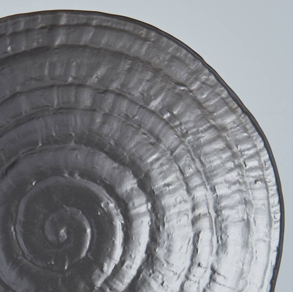 Ibushi black large bowl with shallow ridge 26cm - Image 3