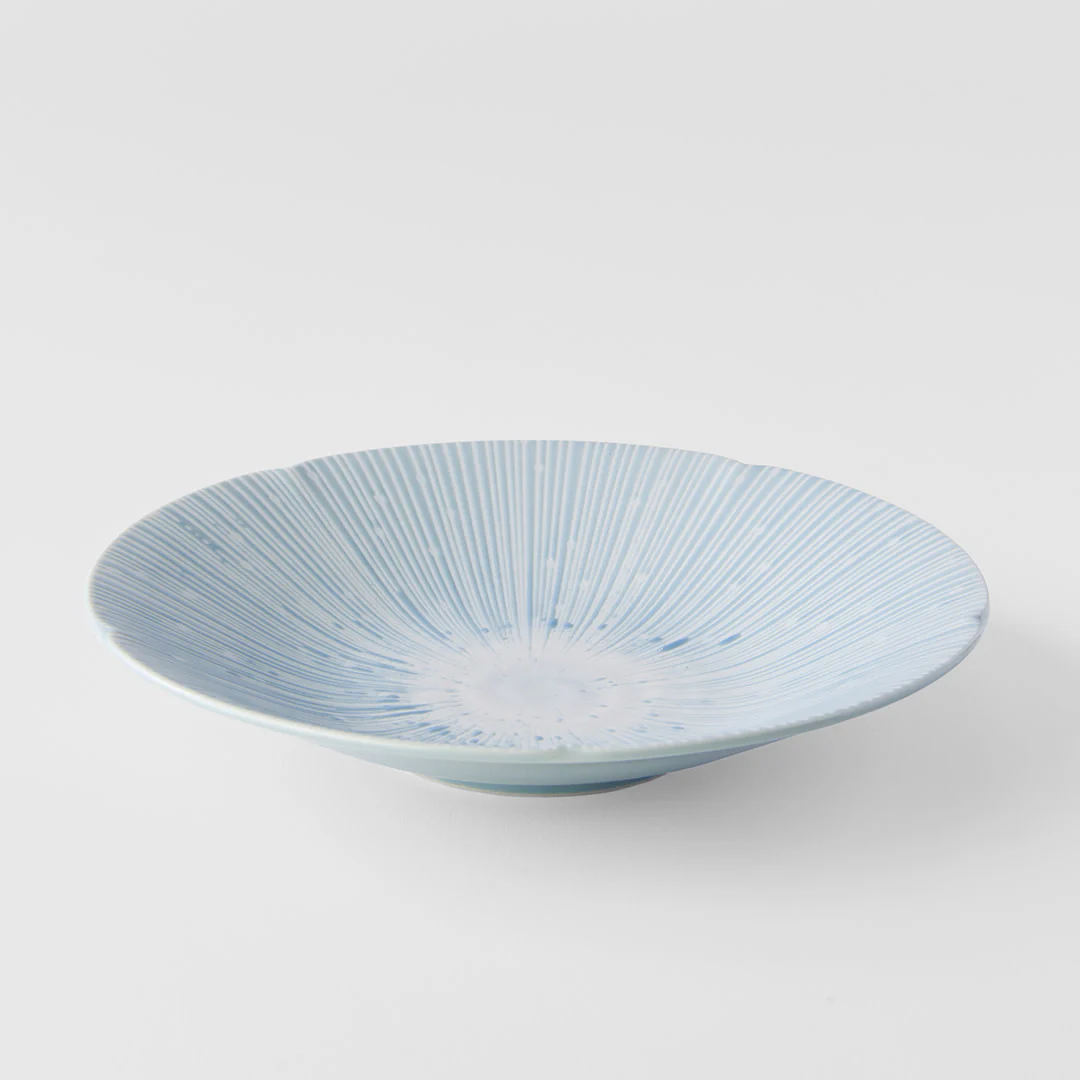 Ice Drift blue shallow bowl 25cm