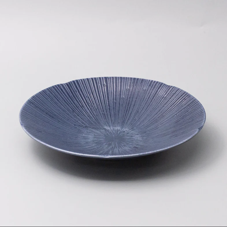 Ice Drift Sapphire Shallow Bowl 22cm