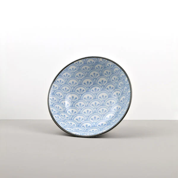 Indigo Petal Crest Ikat large bowl 19cm