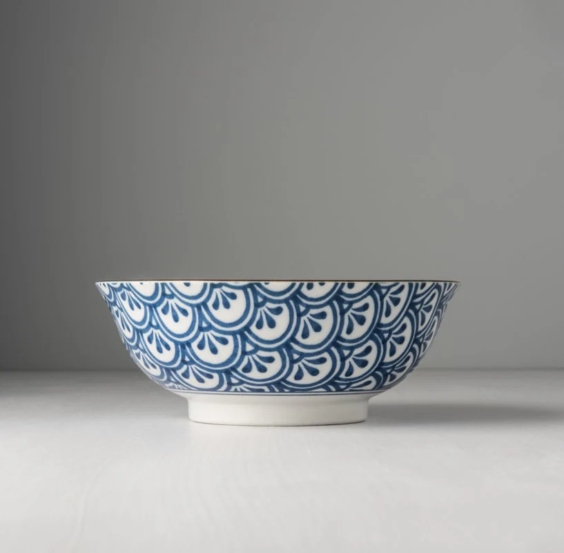 Indigo Petal Crest Ikat large bowl 19cm - Image 2