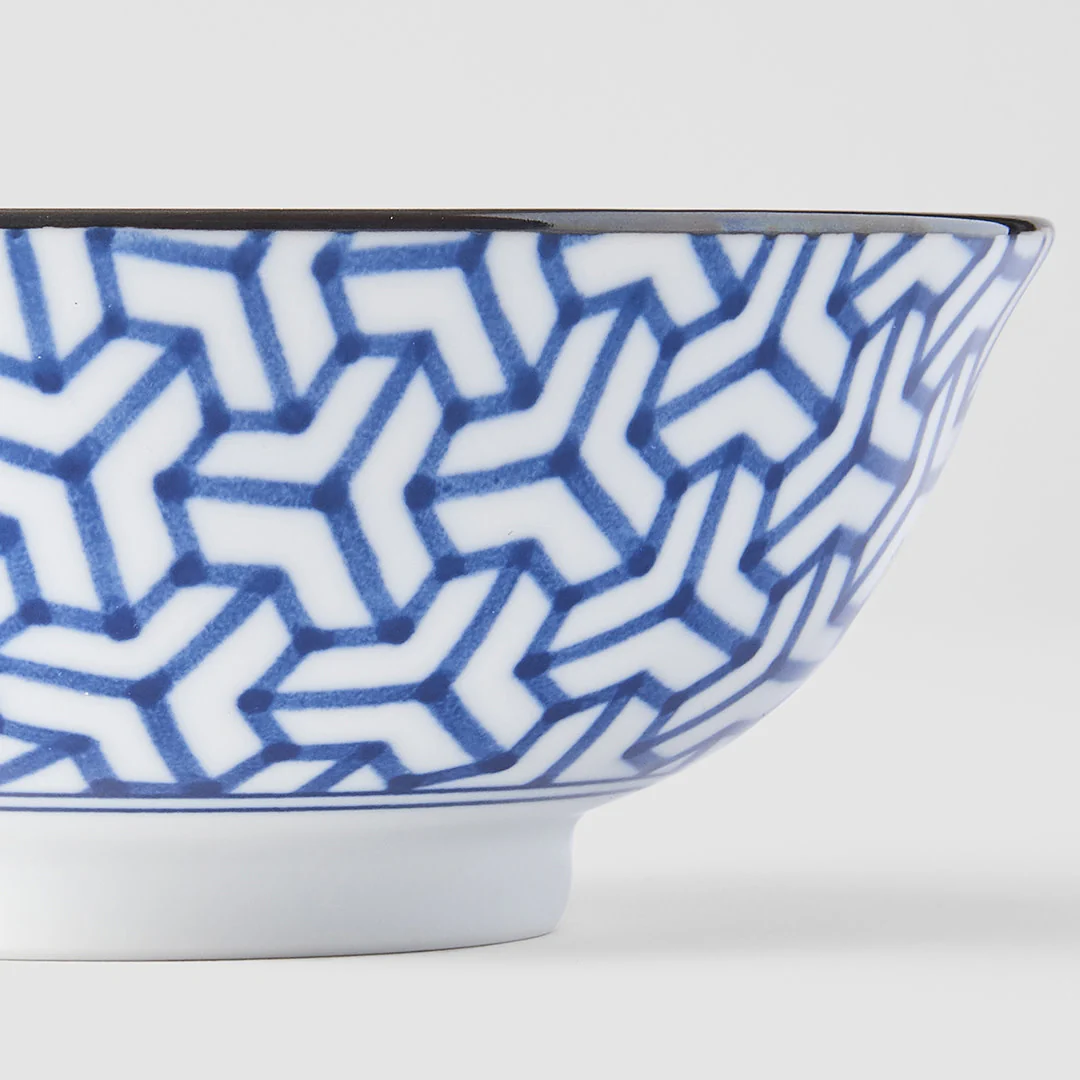 Indigo Herringbone Ikat large bowl 19cm - Image 2