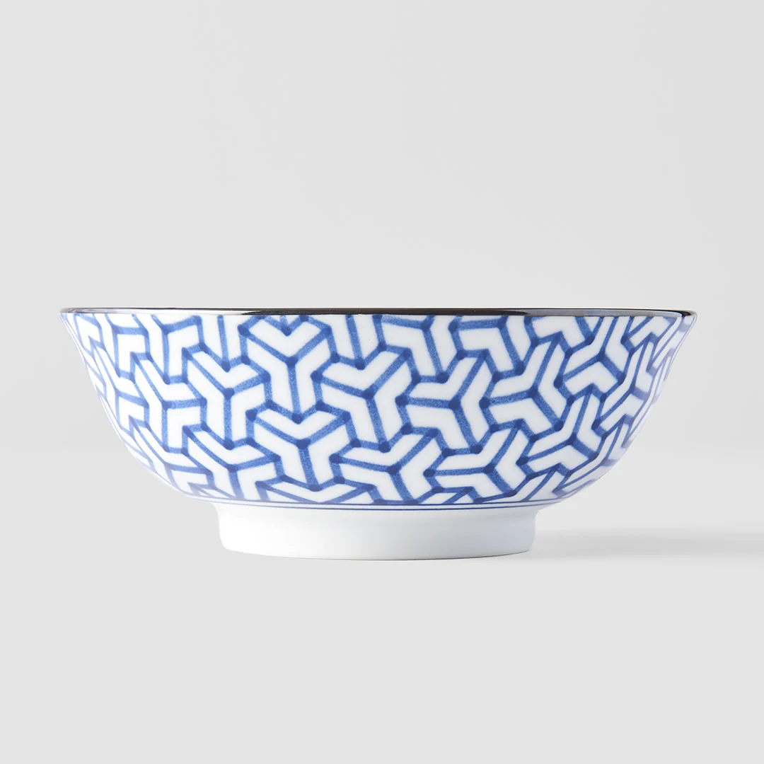 Indigo Herringbone Ikat large bowl 19cm - Image 3