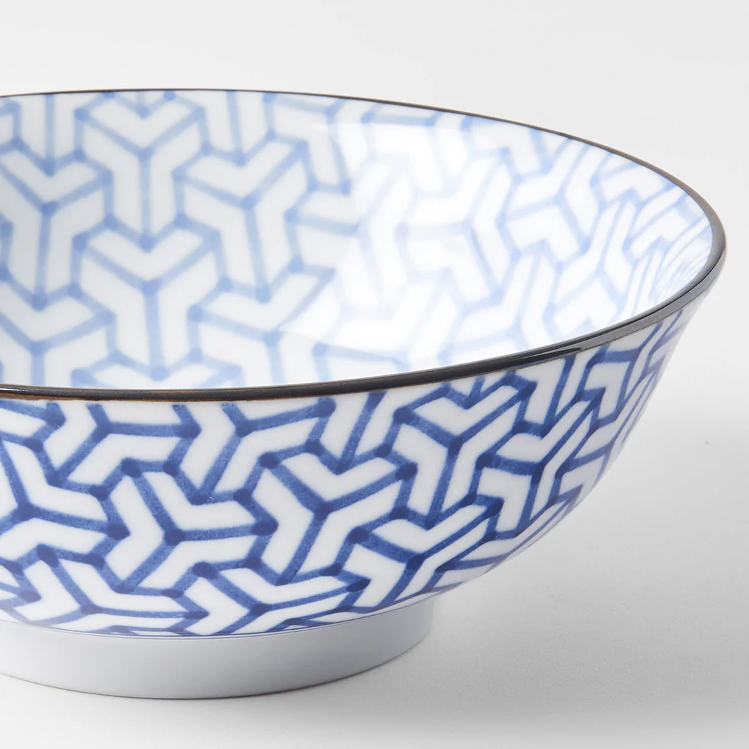 Indigo Herringbone Ikat large bowl 19cm - Image 4