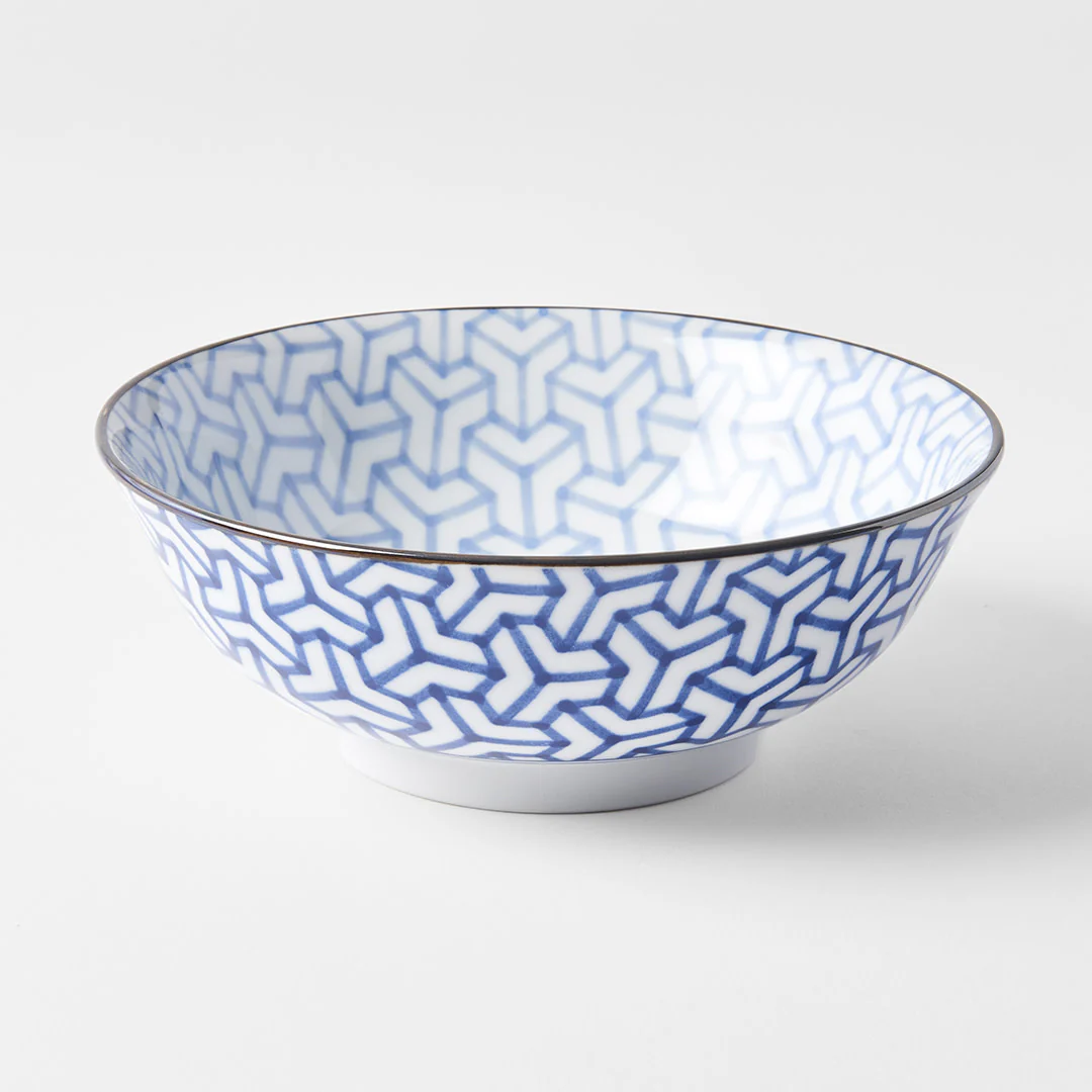 Indigo Herringbone Ikat large bowl 19cm - Image 5