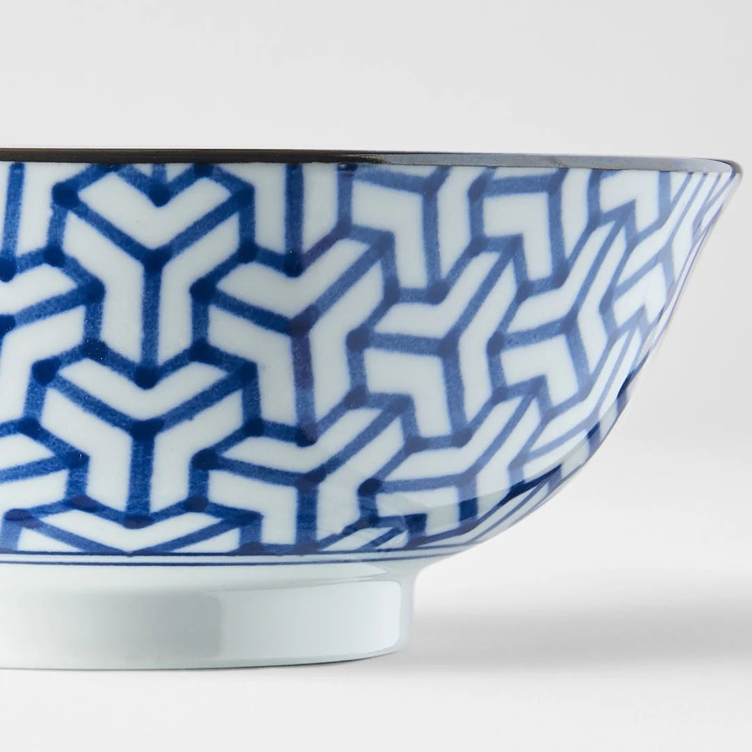 Indigo Herringbone Ikat large bowl 19cm - Image 6