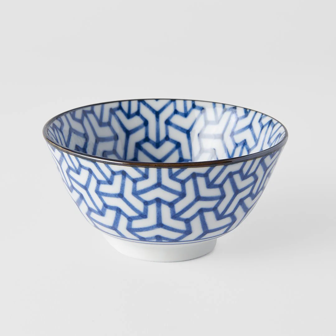 Indigo Herringbone Ikat medium bowl 13cm
