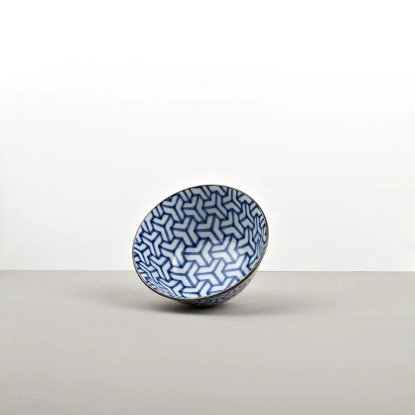 Indigo Herringbone Ikat medium bowl 13cm - Image 3