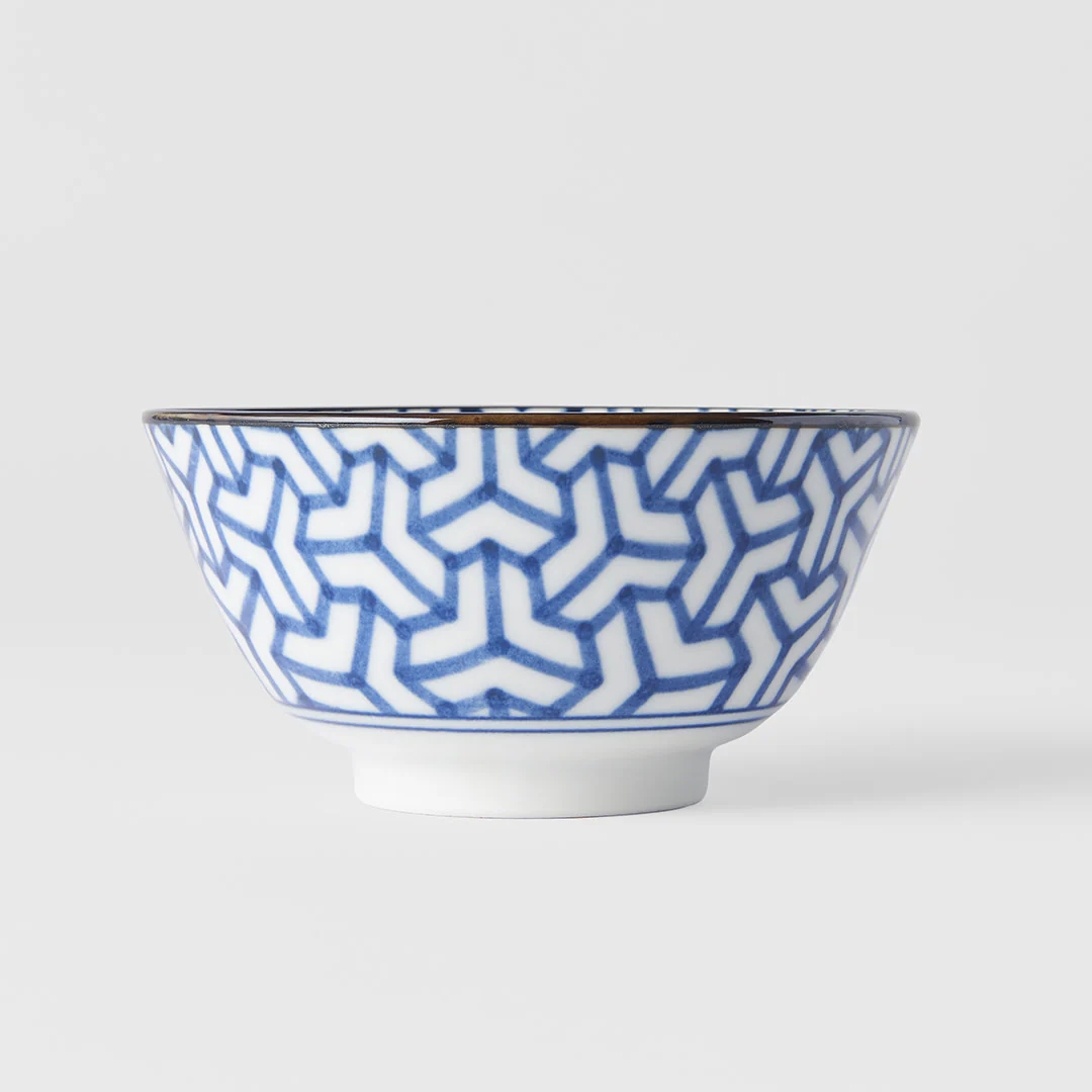 Indigo Herringbone Ikat medium bowl 13cm - Image 4