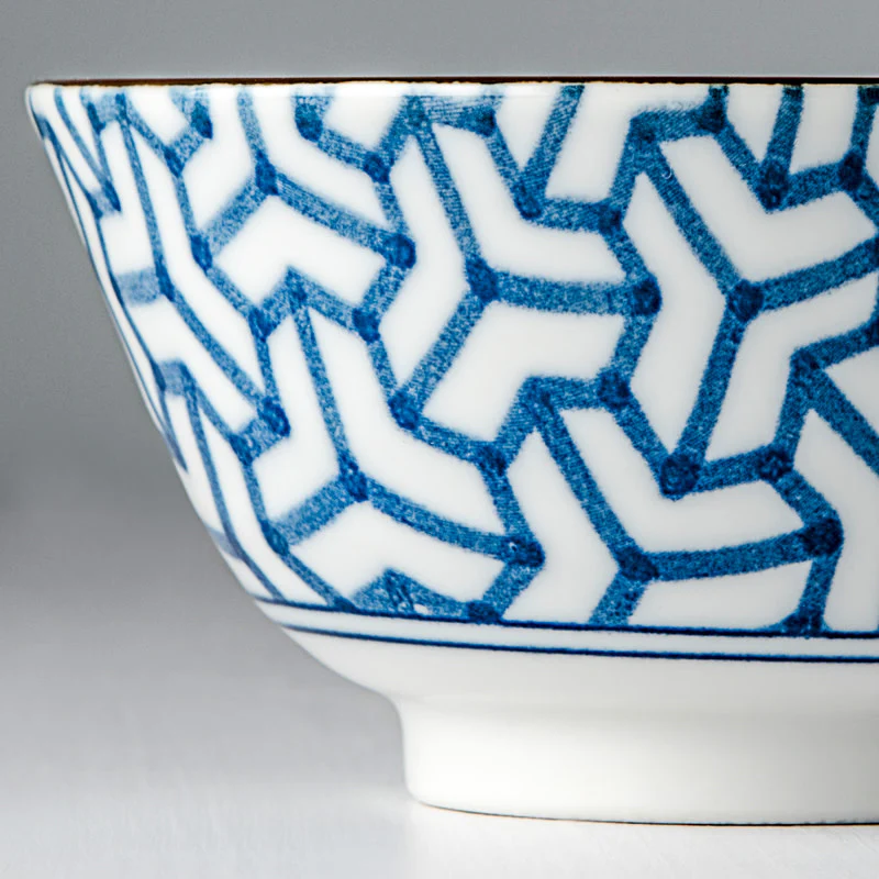Indigo Herringbone Ikat medium bowl 13cm - Image 5