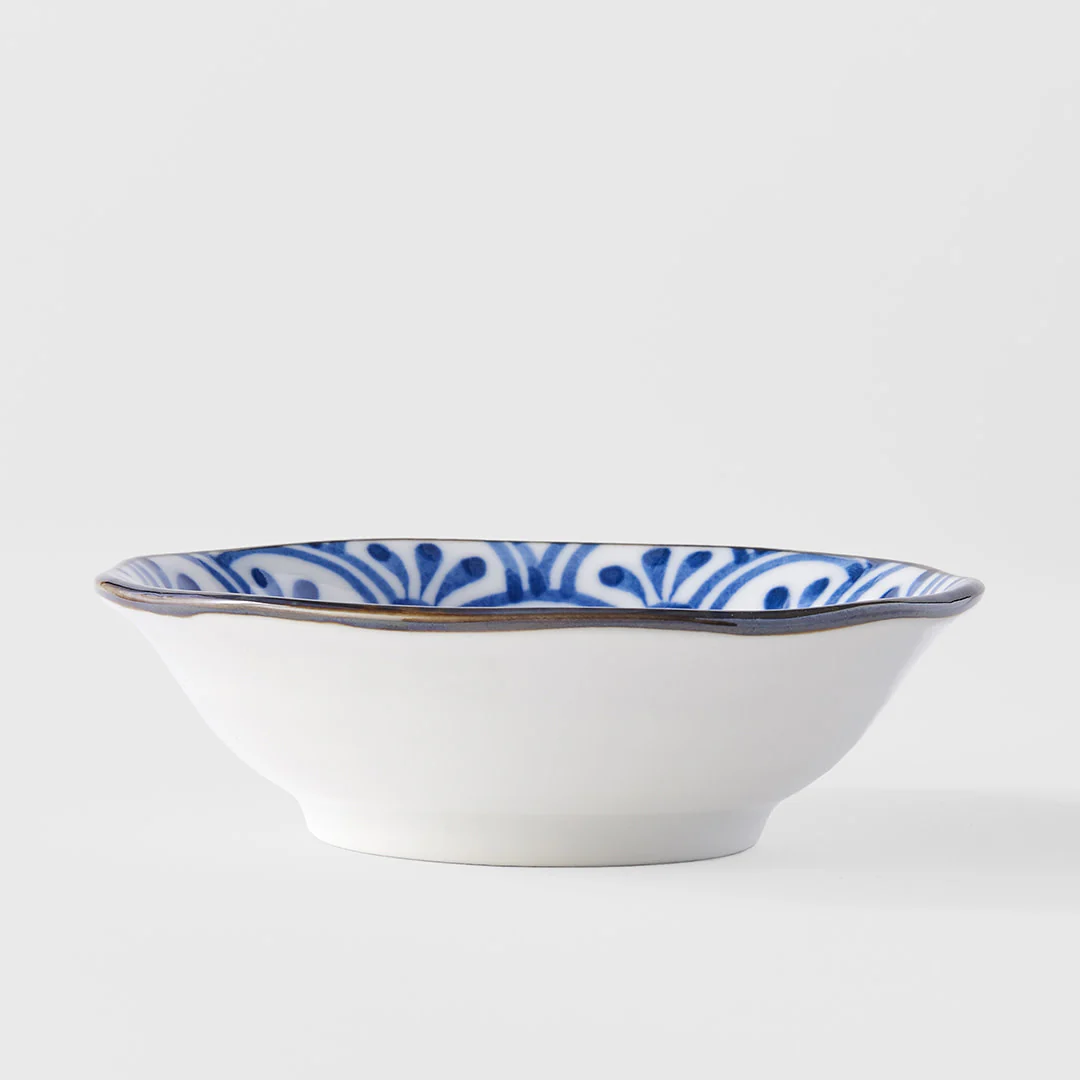 Indigo Petal Crest Ikat Sauce Dish 11cm - Image 2