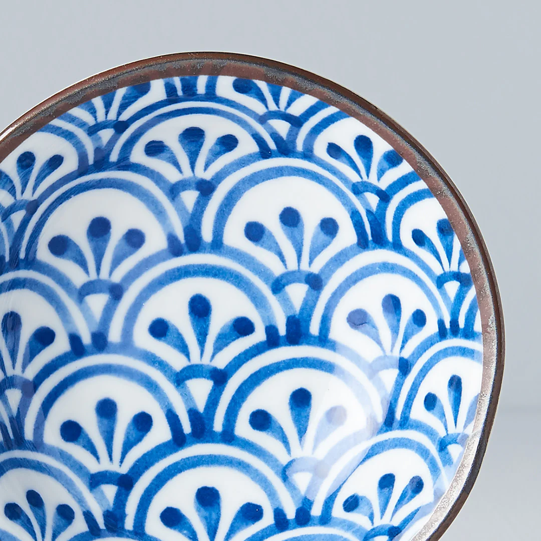 Indigo Petal Crest Ikat Sauce Dish 11cm - Image 4