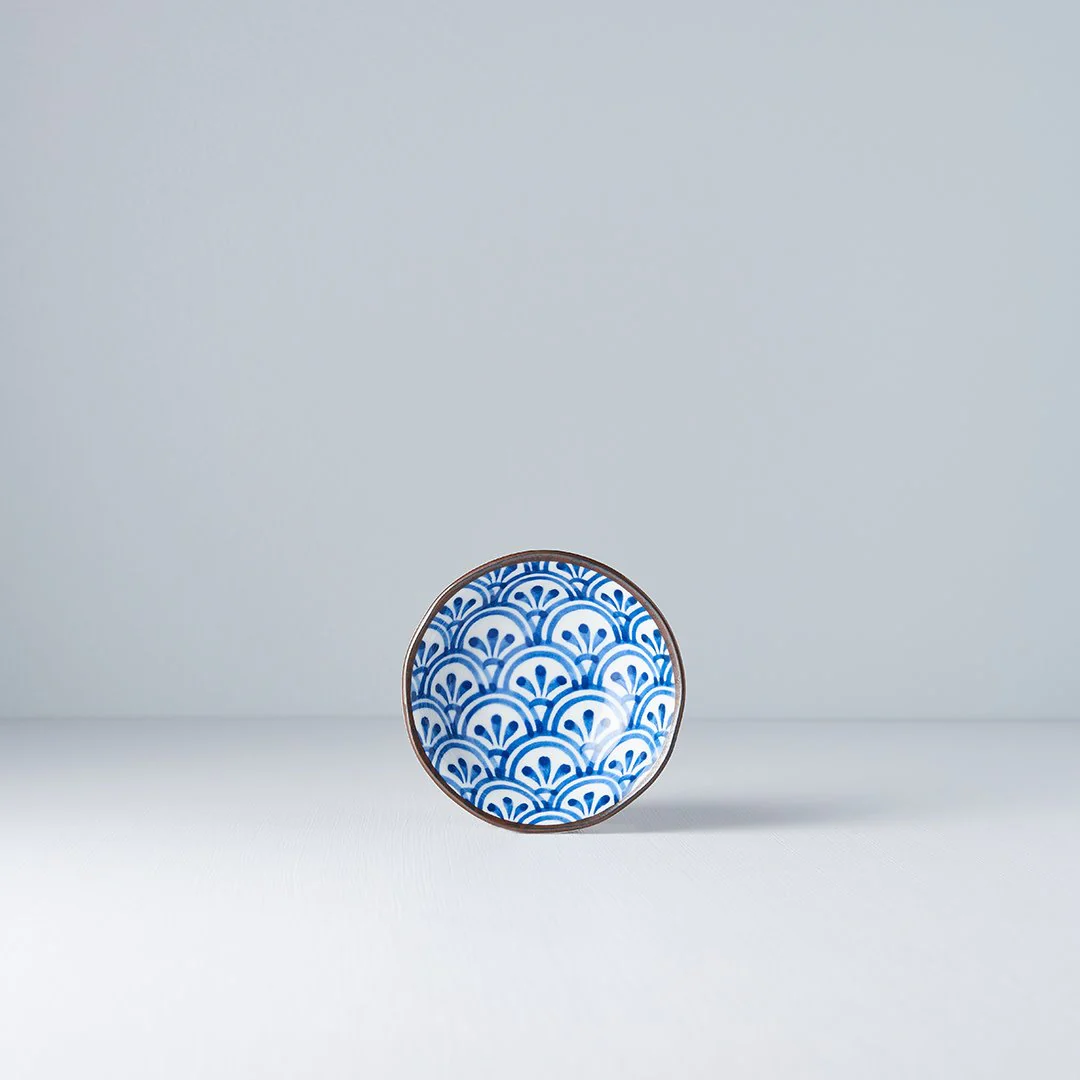Indigo Petal Crest Ikat Sauce Dish 11cm - Image 5