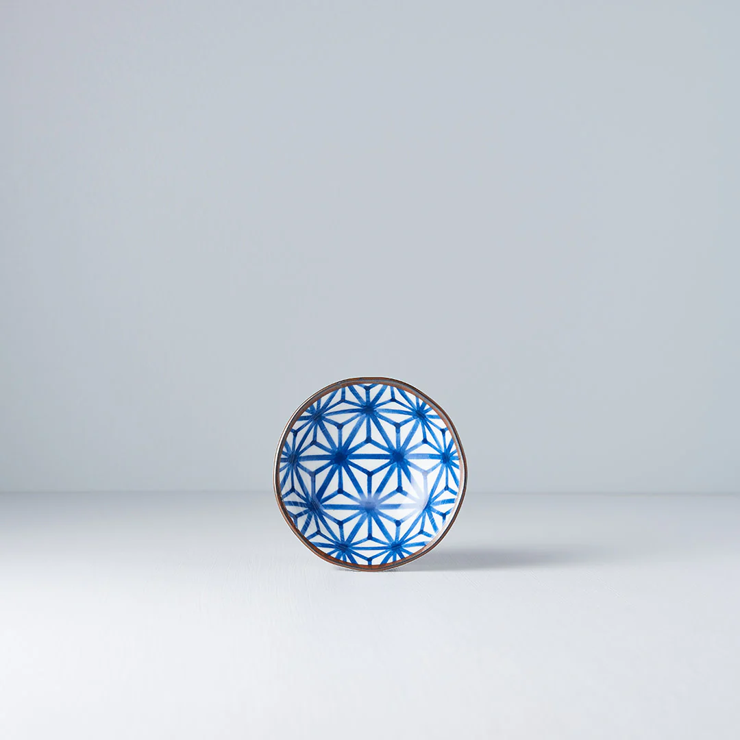 Indigo Starburst Ikat sauce dish 11cm