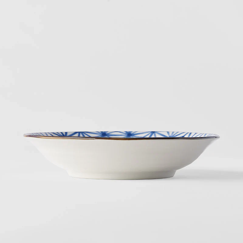 Indigo Starburst Ikat Shallow Open Bowl 20.5cm - Image 3