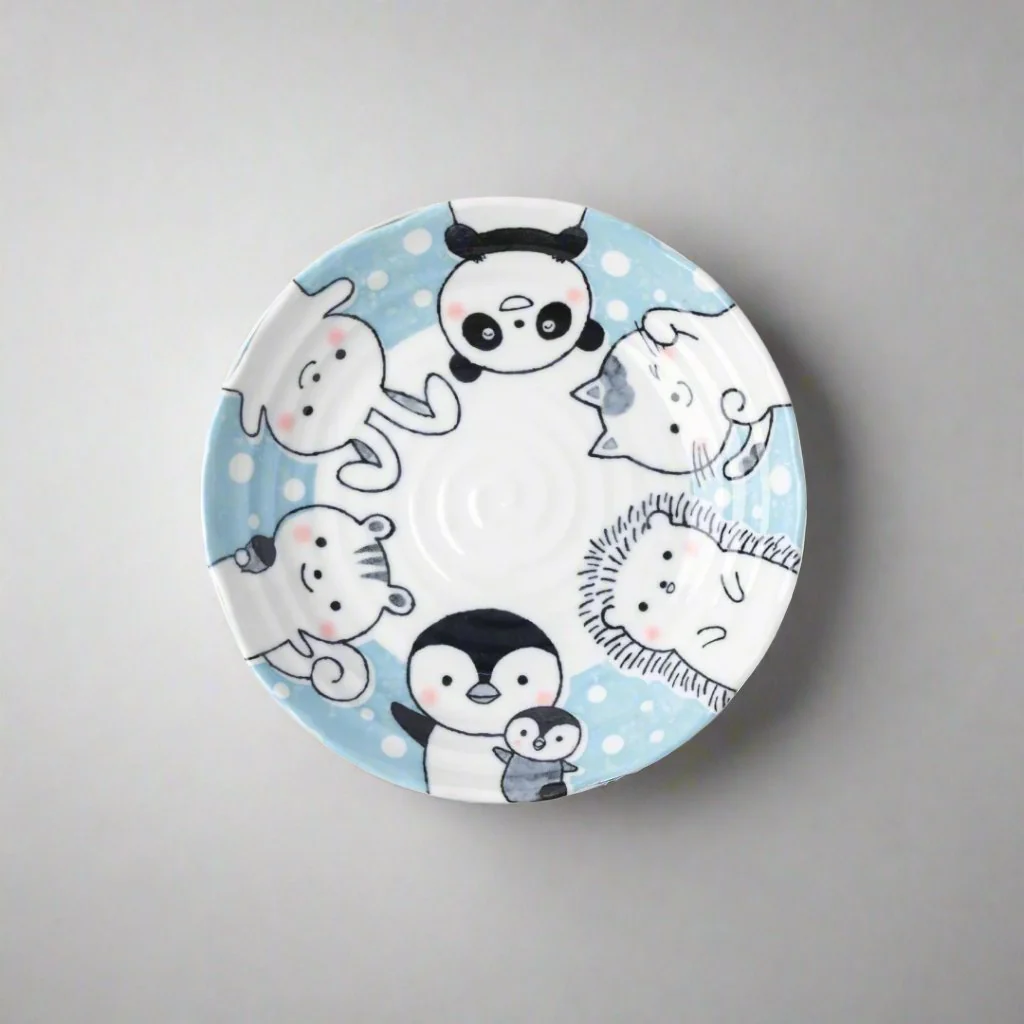 Kawaii Blue Glaze Plate 22cm