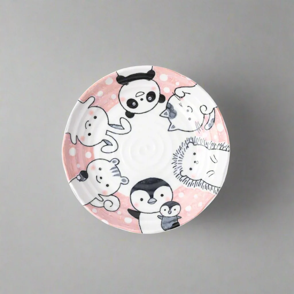 Kawaii Pink Glaze Plate 22cm