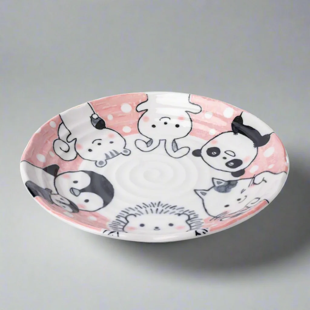 Kawaii Pink Glaze Plate 22cm - Image 2